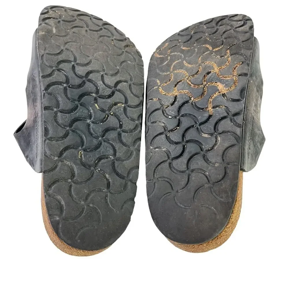 Birkenstock Florida Women's Black Genuine Leather Slides Sandals Shoes Flats  5